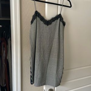 black and white plaid dress